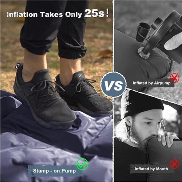 Sleeping Pad - Ultralight Inflatable Sleeping Mat with Built-in Foot Pump - Picture 3 of 7